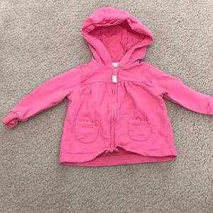 Carter's Baby Girl Pink Zip Up Hoodie - Size 9 Months